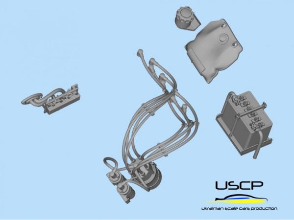 Alfa Romeo Giulia Sprint GTA Engine bay detail-up set für Tamiya